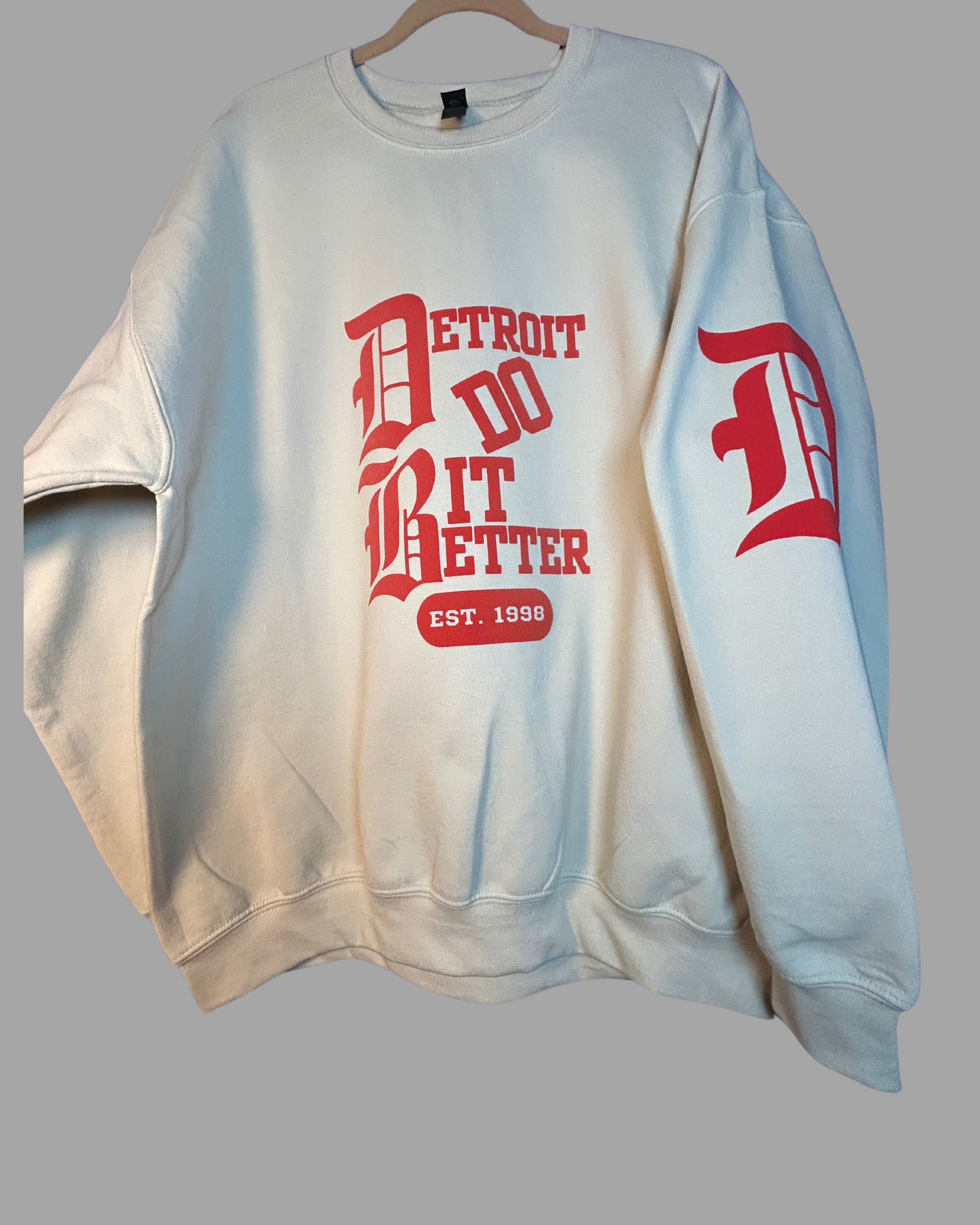 “DETROIT DO IT BETTER” SAND & RED CREWNECK