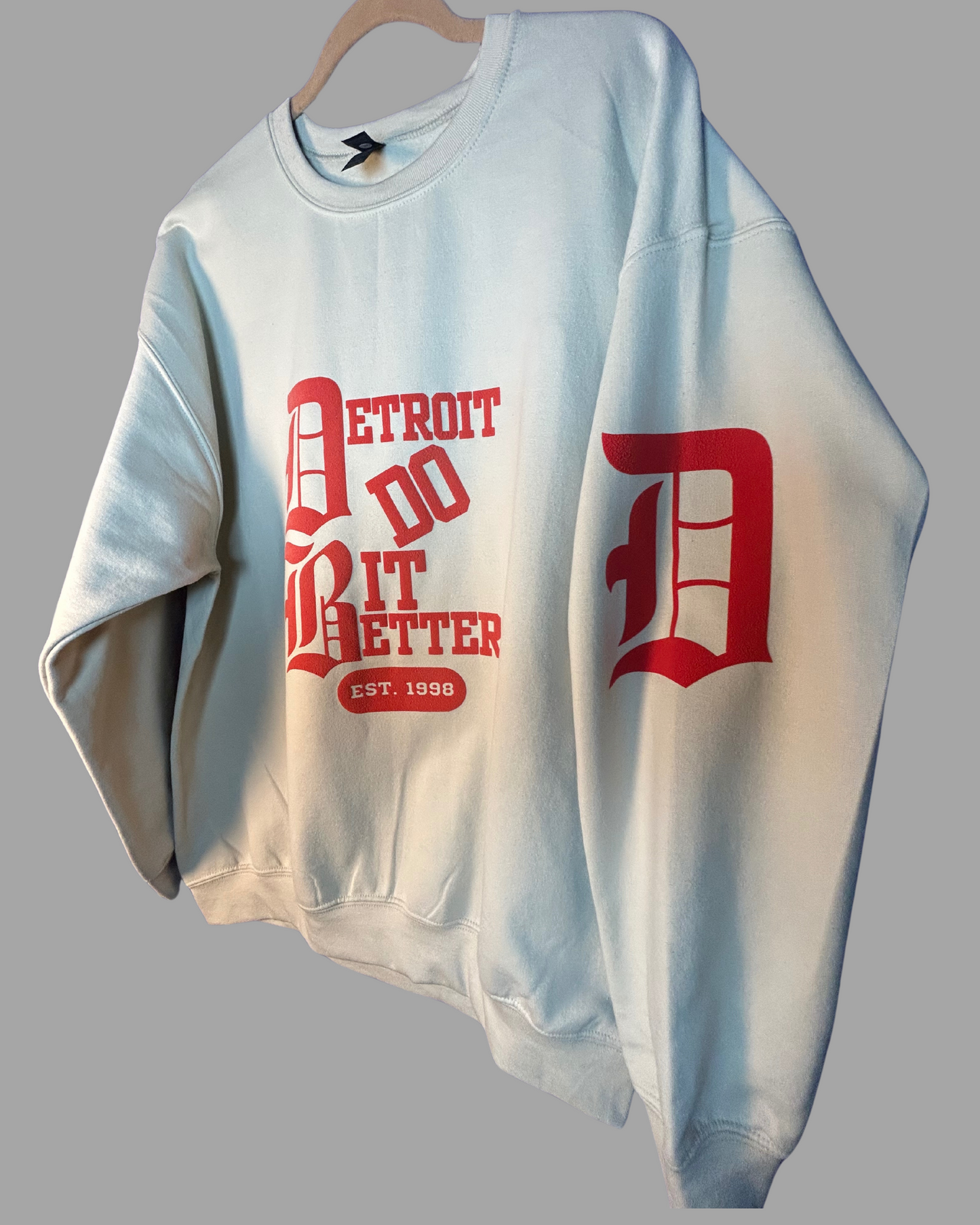 “DETROIT DO IT BETTER” SAND & RED CREWNECK