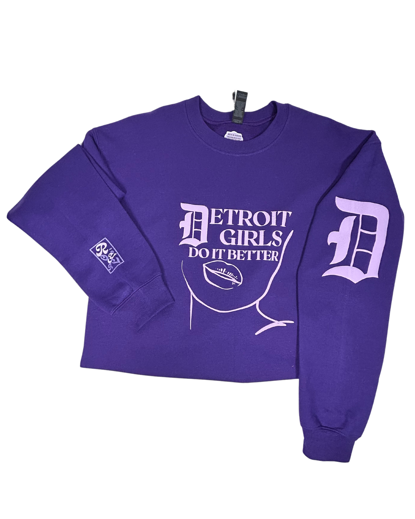 “DETROIT GIRLS DO IT BETTER” RR EXCLUSIVE ROYAL PURPLE & LAVENDER CREWNECK