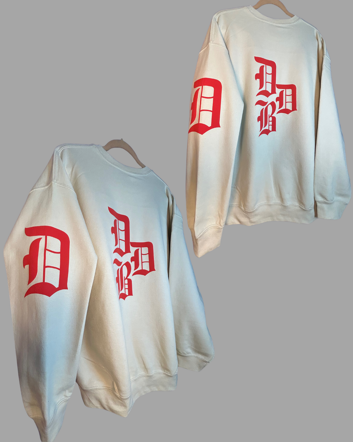 “DETROIT DO IT BETTER” SAND & RED CREWNECK